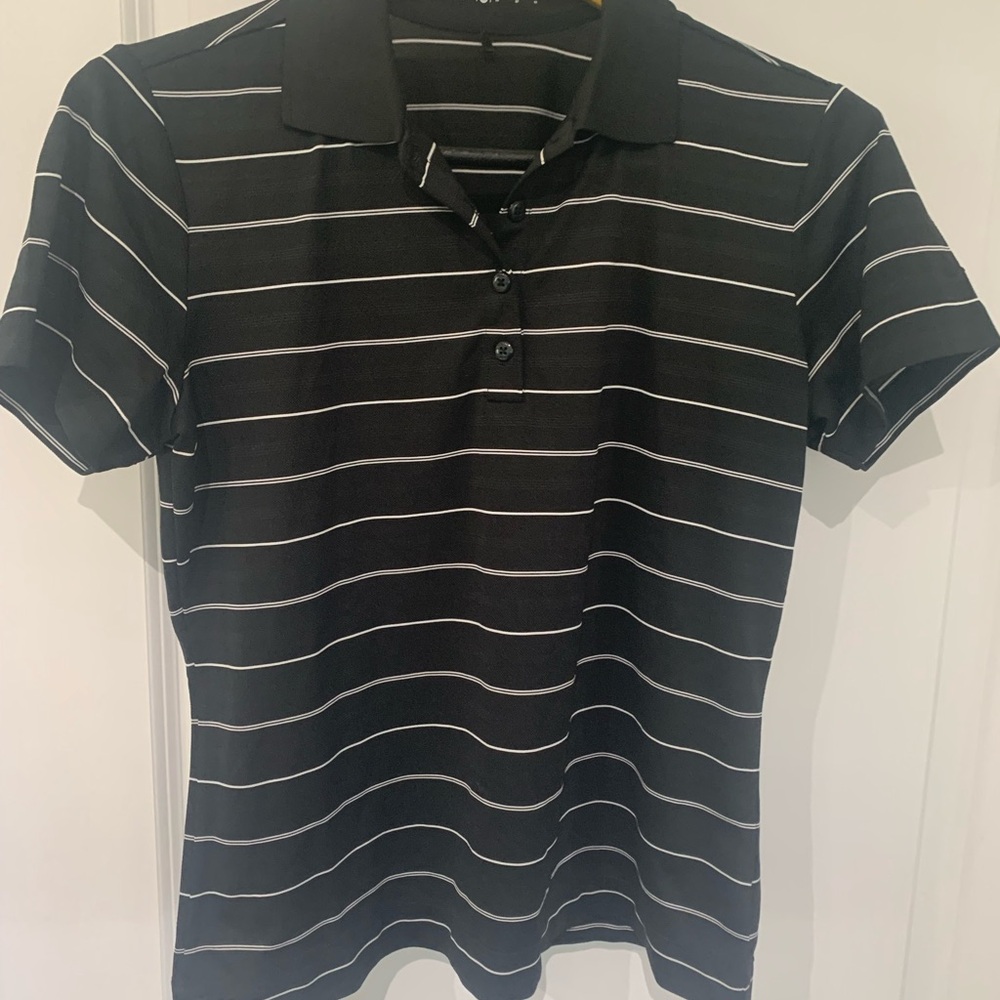 4:$20 Nike Black and White Striped Men's Polo ShirtA11
